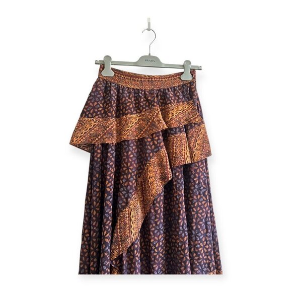 Ulla Johnson Silk Omila Skirt in Agate, Size 2, Brown burgundy multi, New with - Picture 13 of 16
